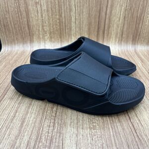 OOFOS Ooahh Sport Flex Slide Mens 11 Sandals Black Slip On Recovery Flip Flop